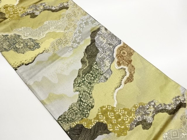 JAPANESE KIMONO / FUKURO OBI / HIKIHAKU / WOVEN ARABESQUE FLOWER